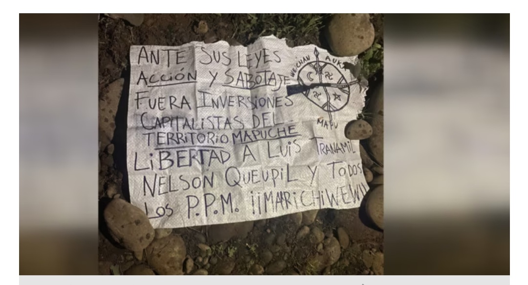 Weichan Auka Mapu destruye seis máquinas durante ataque incendiario en Padre Las Casas