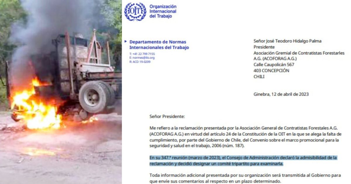 OIT da plazo hasta Junio al Estado de Chile para responder por requerimiento de Contratistas Forestales