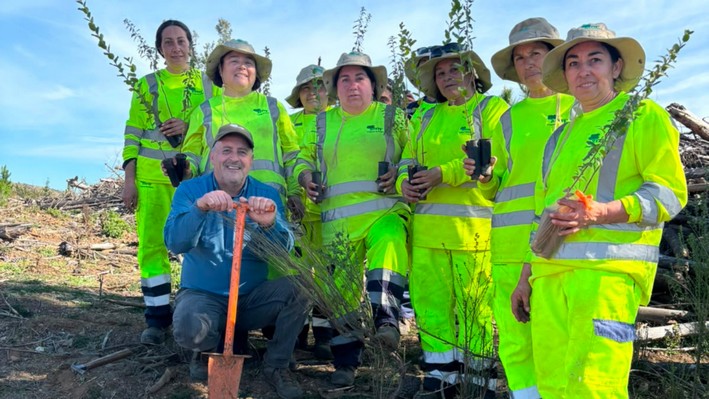CONAF Emergency Employment Program planted native trees on property affected by fire in Quirihue