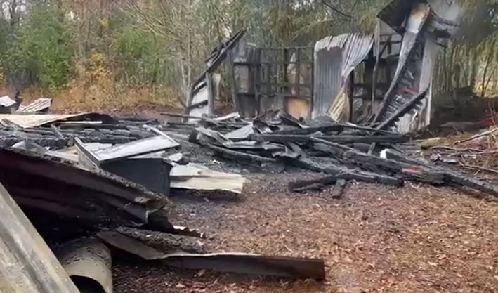 Chapel completely destroyed by fire after arson attack in Curacautín