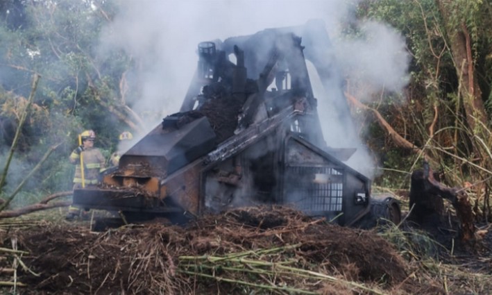 Arson attack reported on machinery at "Tres Hijuelas" estate in Lautaro: PDI conducts investigations