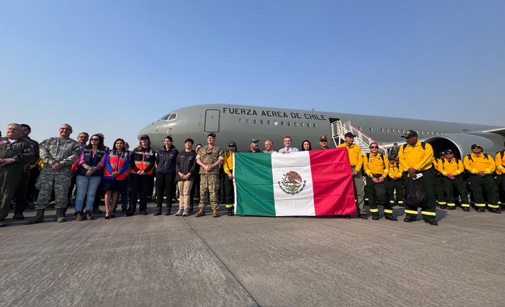 Chile recibe el apoyo de brigadas de México para el combate de incendios forestales