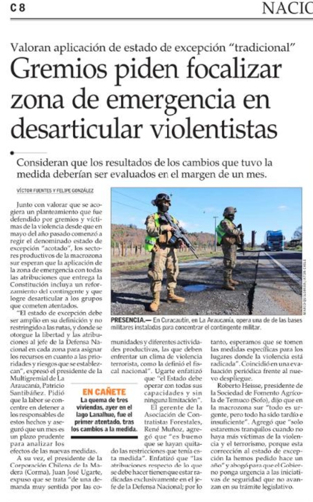 Gremios piden focalizar zona de emergencia en |desarticular violentistas