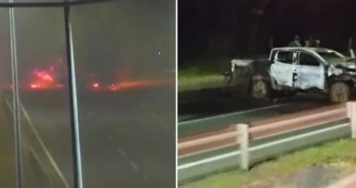 Arson attack south of Ercilla leaves two injured and a pickup truck destroyed