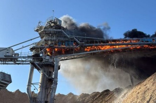 Massive Fire Affects Structure at Celulosa Arauco Plant