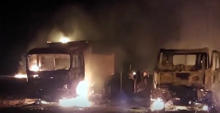 Arson attack in Collipulli leaves eight vehicles destroyed