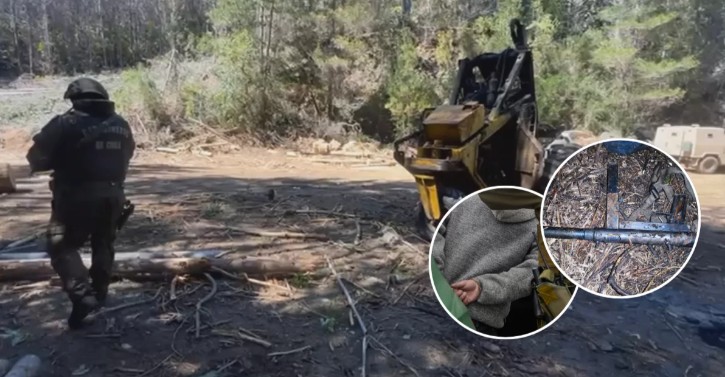 Confirman dos detenidos y armas incautadas tras operativo por atentado incendiario en Contulmo