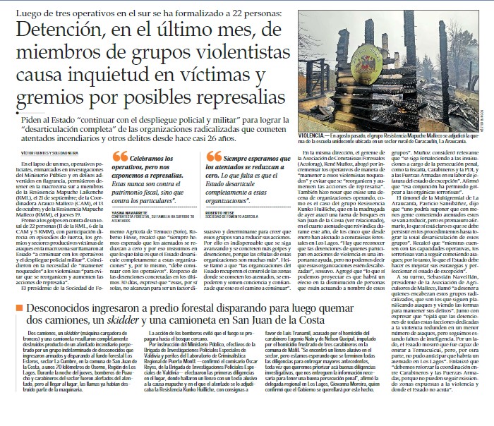 Detenção, no último mês, de membros de grupos violentos causa inquietação em vítimas e sindicatos por possíveis represálias